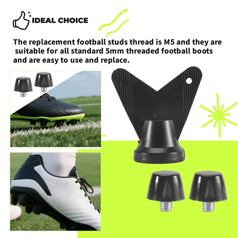 AEF5-12 PCS 축구 부츠 스파이크 전문 축구 부츠 클리트 M5 교체 스터드 렌치 트랙 신발 스파이크