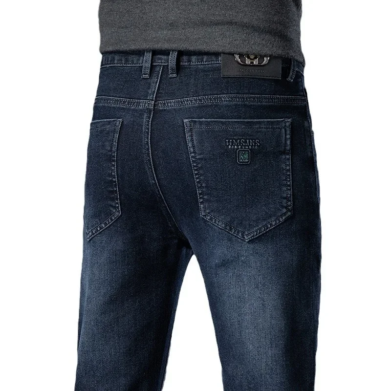 جينز رجالي جديد عالي المرونة جودة عمل نمط البث المباشر عالي الخصر قابل للتمدد مقاس كبير لارتداء غير رسمي #5