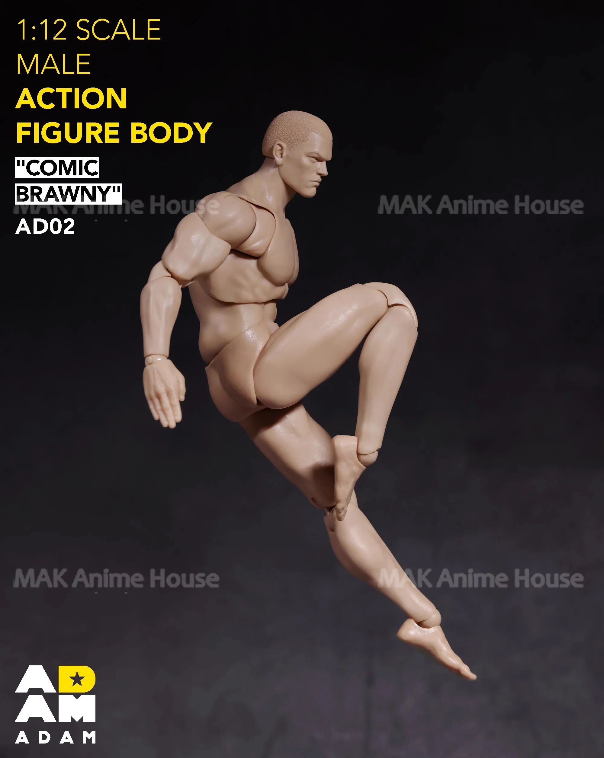 2026 Q1 ADAM AD02 1/12 Corpo Forte Comic Hero Corpo articolare con testa scolpita 6.5 ''Soldato maschio Action Figure Modello da collezione