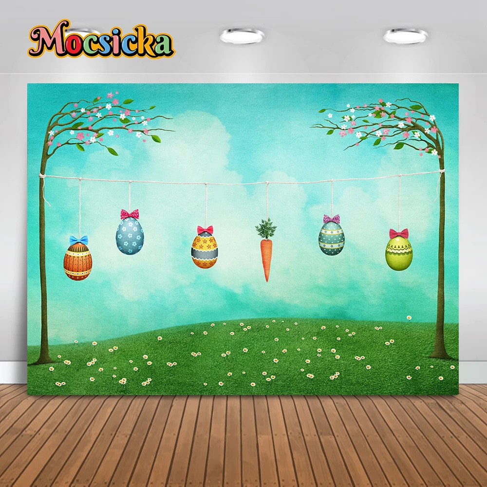 부활절 토끼 봄 꽃 사진 배경 정원 나무 문 아이 생일 파티 초상화 장식 배경, 사진 스튜디오 소품