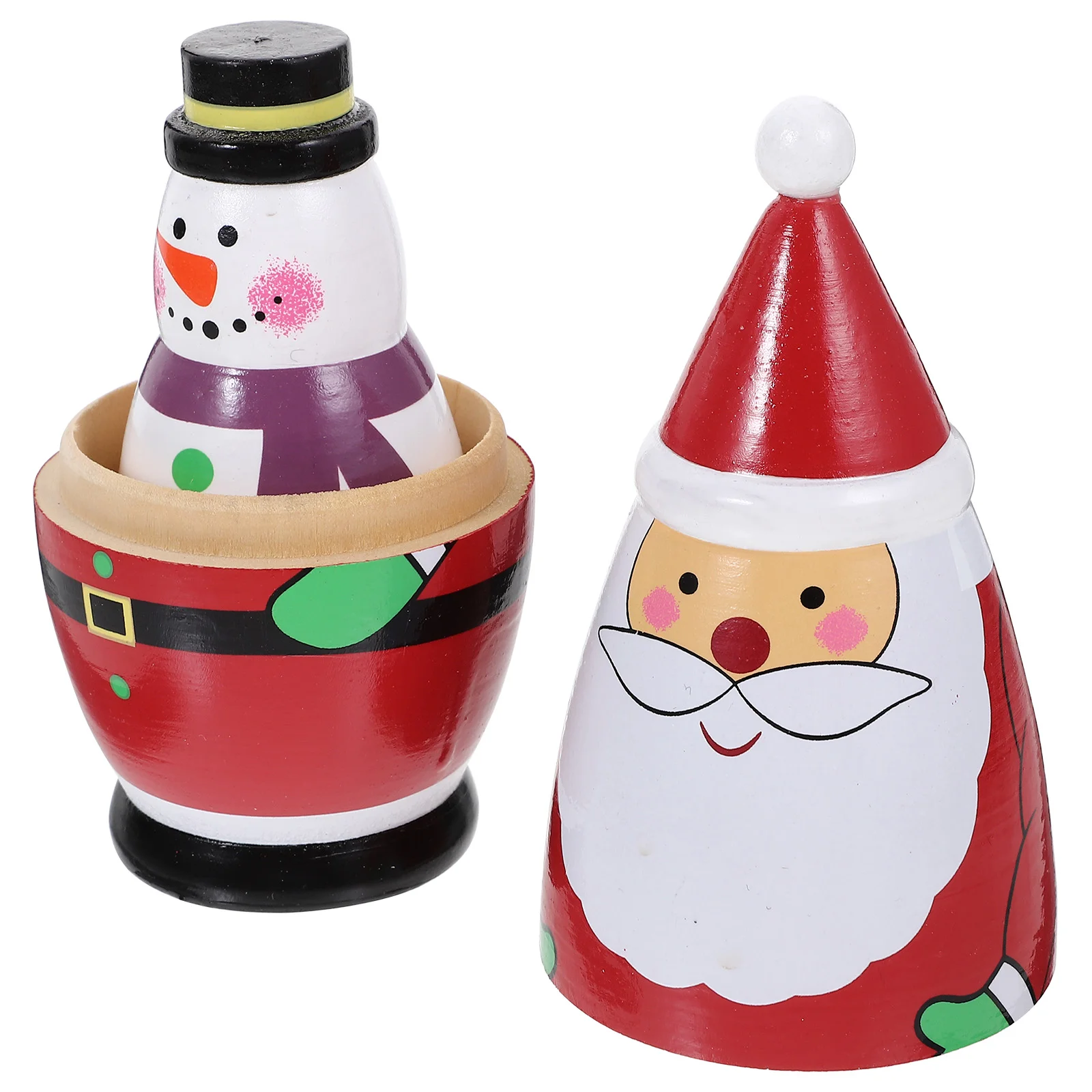 

Four Layers of Christmas Nesting Dolls Gifts for Stocking Stuffers Stacking Toys Decorative Bookshelf Ornaments Wooden