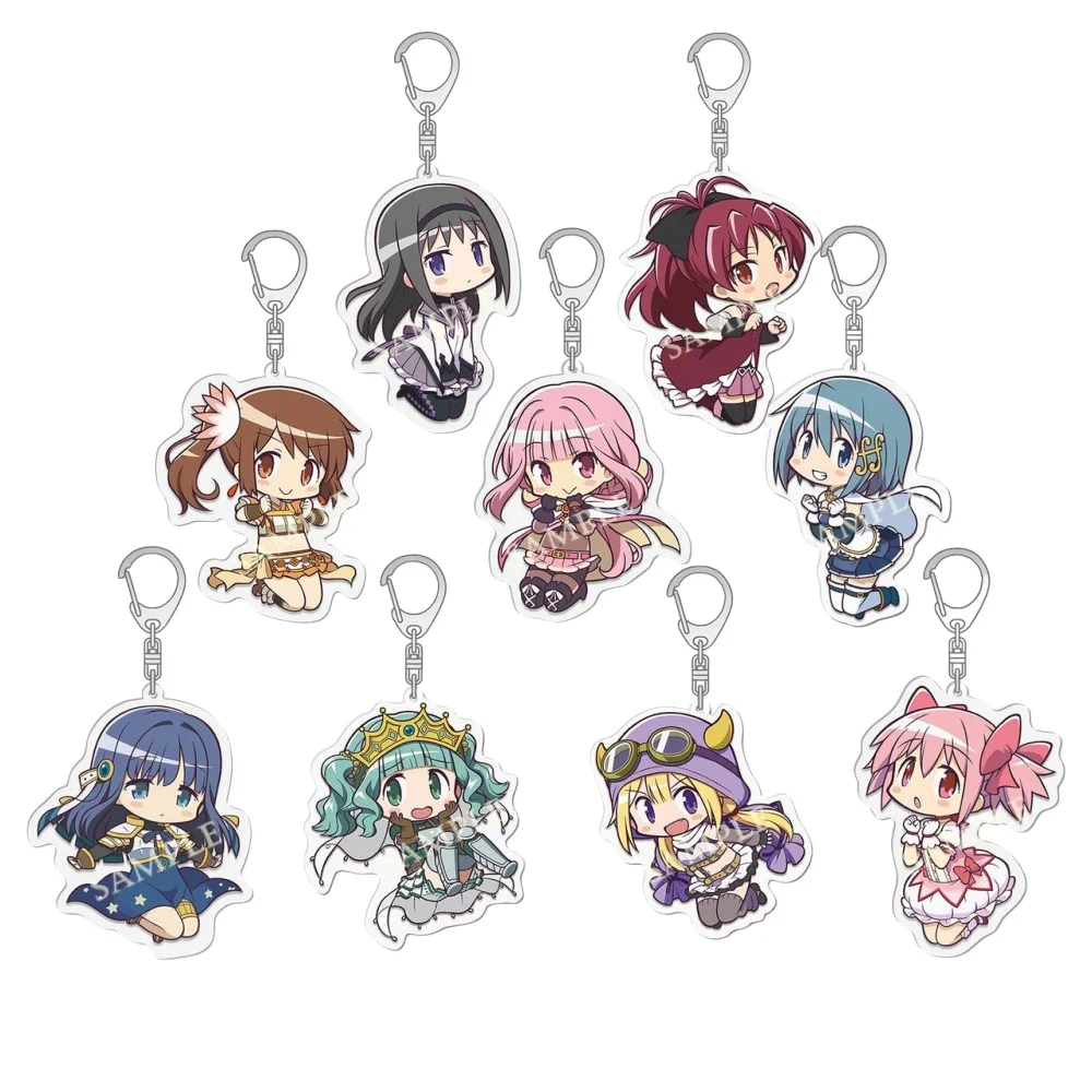 Женский-акриловый-брелок-для-ключей-madoka-magica-kaname-akemi-homura-miki-sayaka-tomoe-mami-kyoko-hd-фигурки-брелок-Подвеска-подарок