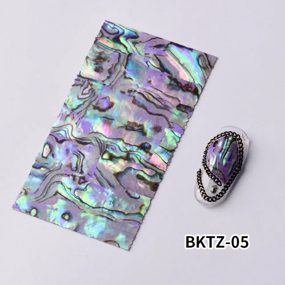 1Pc Adhesive Abalone Shell Slice Nails Foils Women Nail Art Decoration Gradient Mermaid Flakes 3D Nail Sticker DIY Nail Decals 3