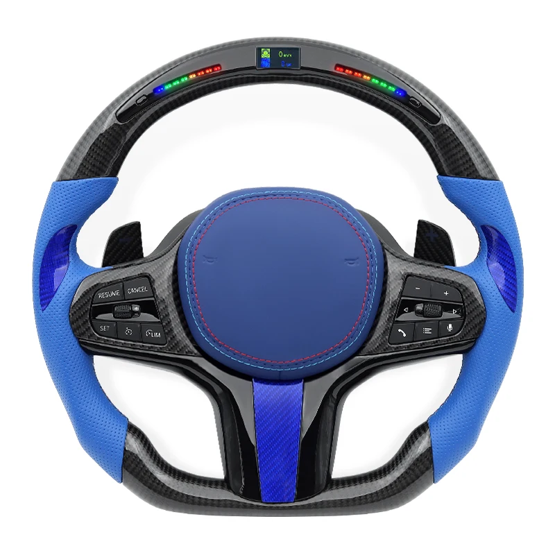 

M Sport Steering Wheel For BMW G30 G20 G01 G02 G05 G06 G22 G29 G80 M2 M3 M4 M5 F90 F40 F44 F97 F98 F95 F96 Carbon Fiber With LED