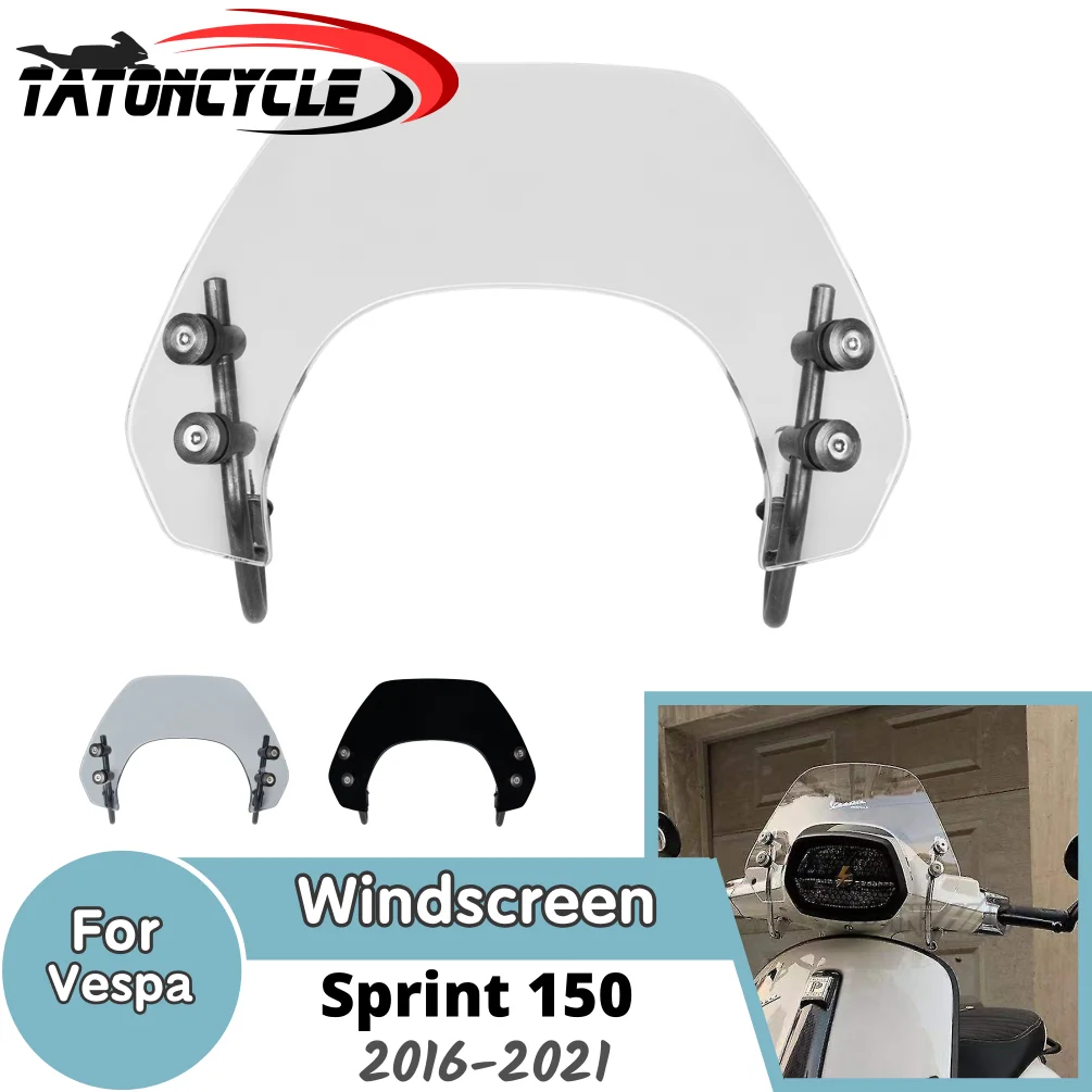 

Sprint150 Windscreen Windshield for Vespa Sprint 150 2016-2021 Motorcycle Front Flyscreen Wind Deflector Screen Accessories