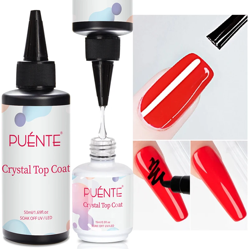 PUENTE 2 teile/satz 50ML Quick-Build Fiberglas Gel Kristall Top Coat Gel Nagellack Verbessern Beschädigte Nägel Konstruktion UV lack
