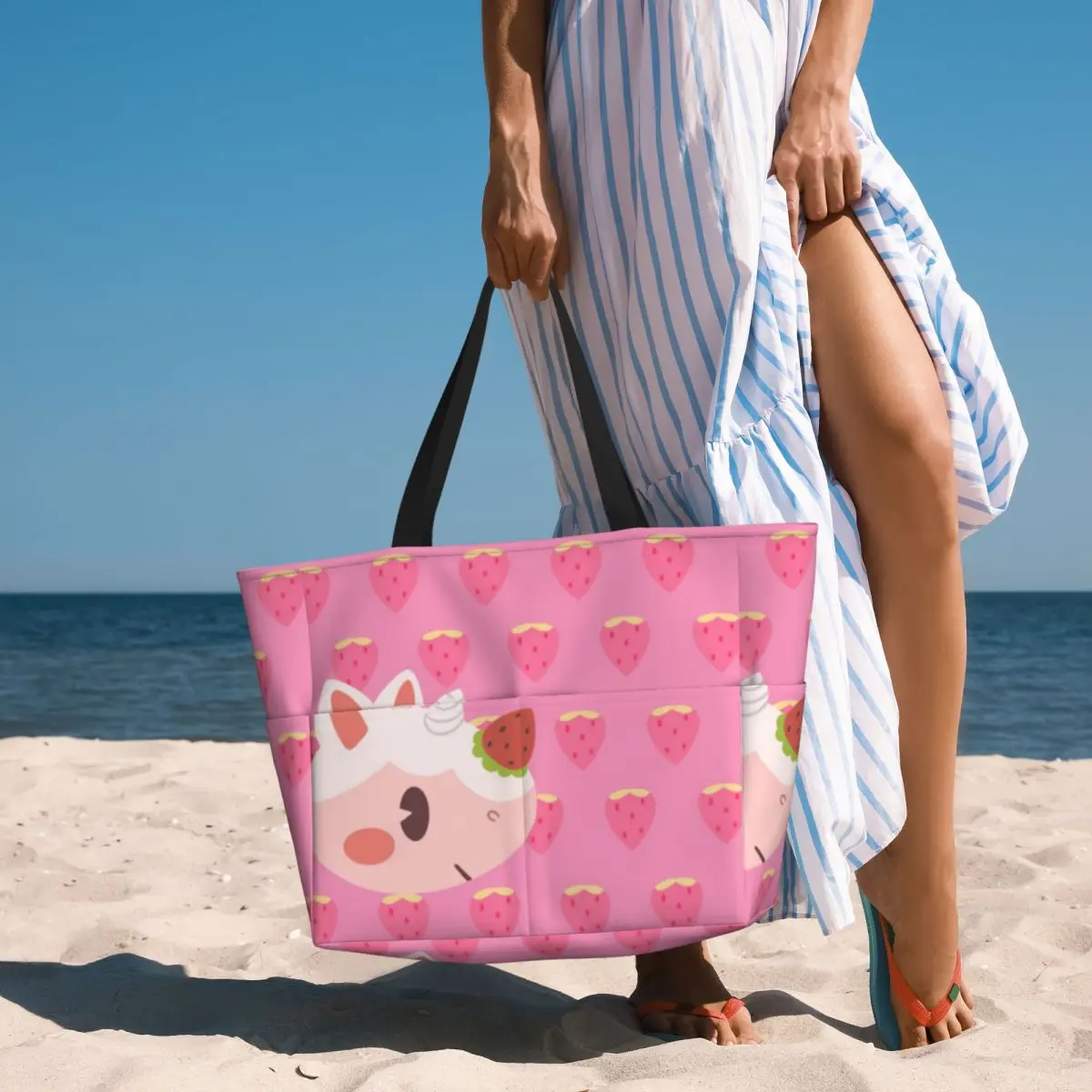 Merengue Berry Beach Travel Bag, Tote Bag Holiday borsa a tracolla di grande capacità con motivo Multi-stile