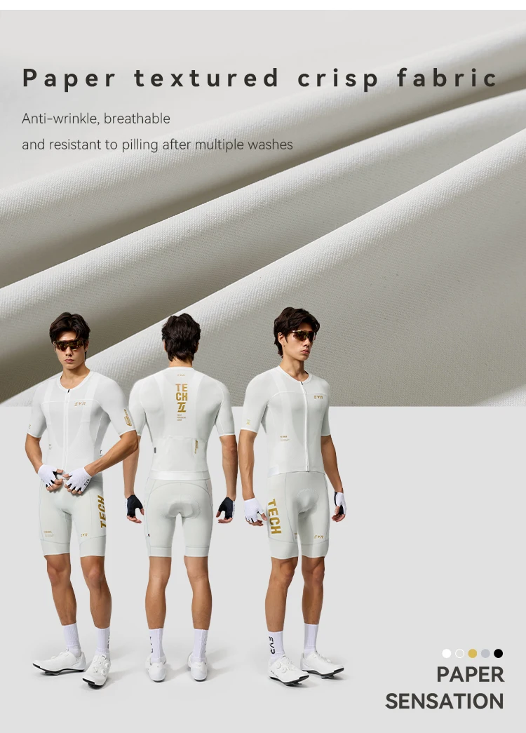 EVR Pro Sommer Herren-Radtrikot Kurzarm Schnelltrocknend Atmungsaktiv Durchgehender Reißverschluss Rennrad-Oberteil Hochelastisches Radtrikot – Detail 7