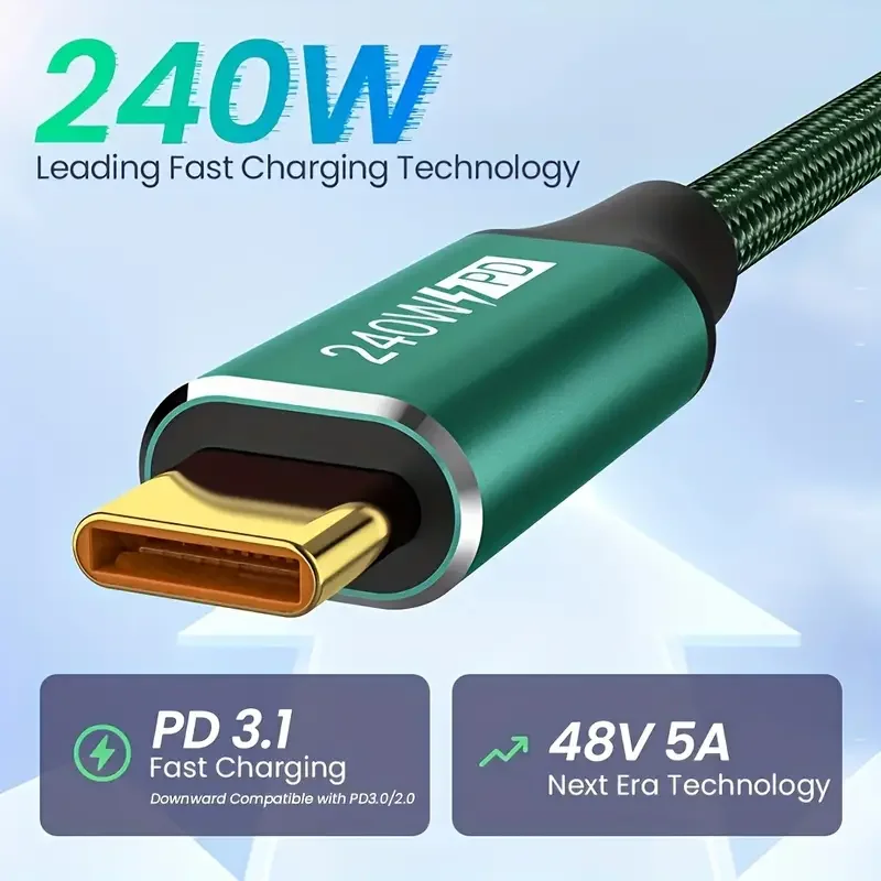 PD 3.1 Fast Charging 240W Type-C to USBC Data Cable Quick Charging 4.0 Output Power For MacBook iPhone Samsung Xiaomi Huawei - Image 4