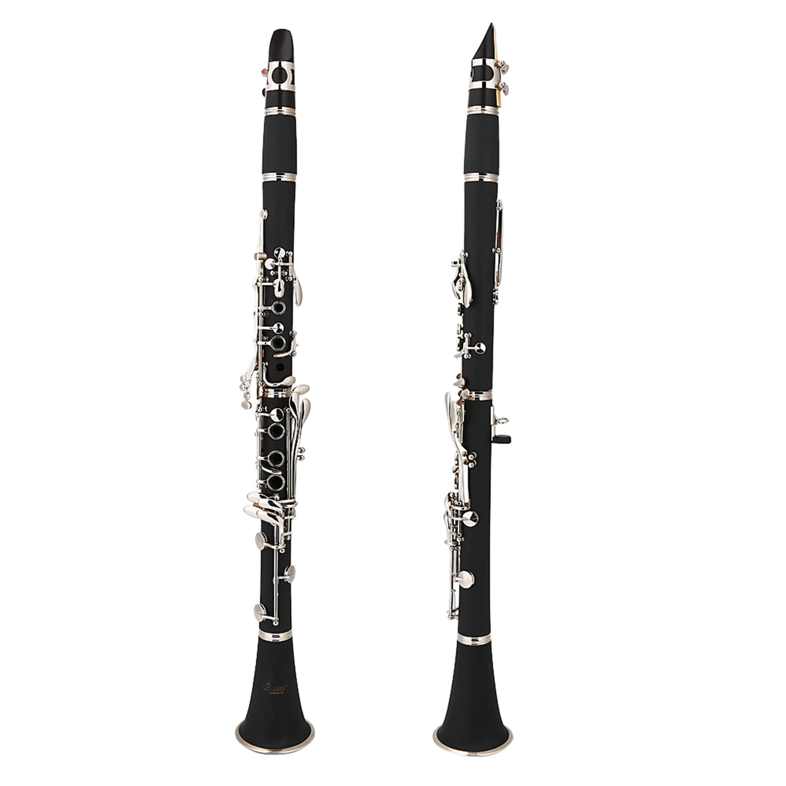 Clarinete descenso en tono B, 17 teclas, clarinete descenso en baquelita en tono B con lengüetas, paño de limpieza, instrumentos