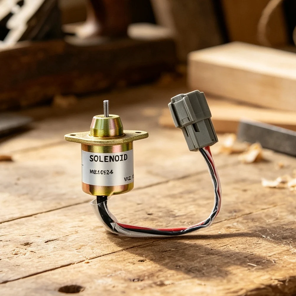 Fuel Shut-Off Solenoid 119233-77932 For Yanmar Stop Solenoid 12VDC Power Supply Solenoid Valve Replacement Accessories