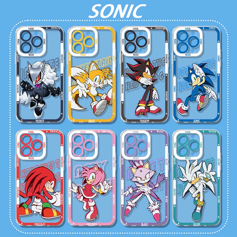

Phone Case For iPhone 17 16e 16 15 14 13 12 11 Air Pro Max Plus Cartoon Game S-SONIC NEW Design Transparent Soft Back Cover