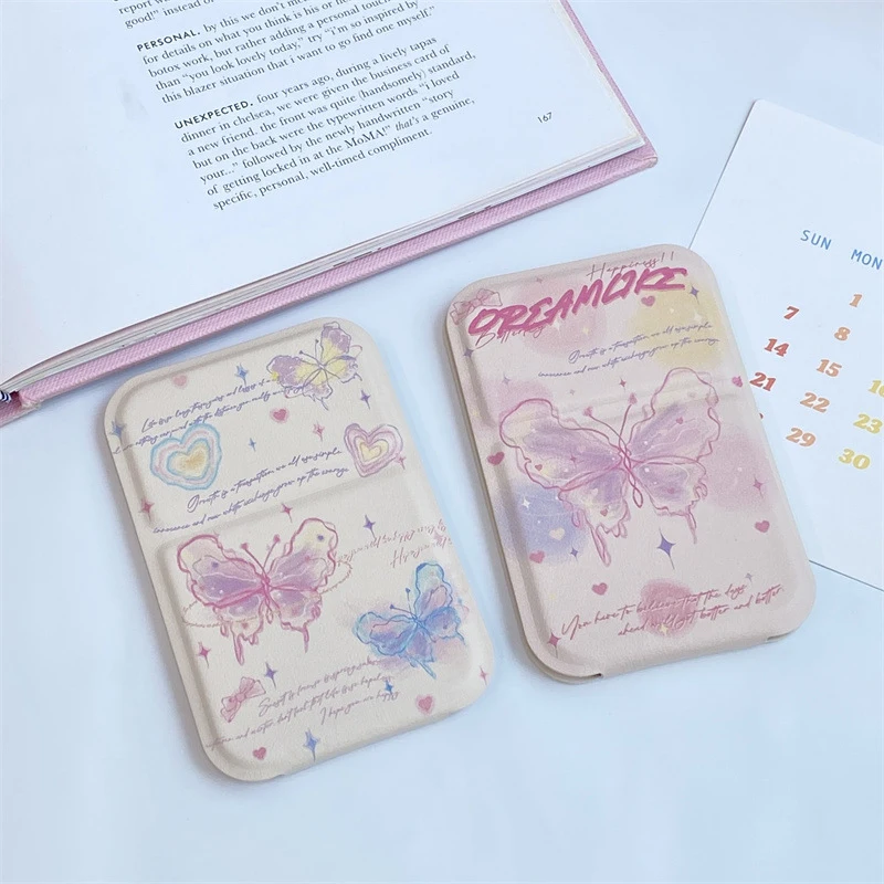 Portable Small Desktop Stand Mirror Butterfly Folding Vanity Mirror Easy To Carry Cosmetic Tools