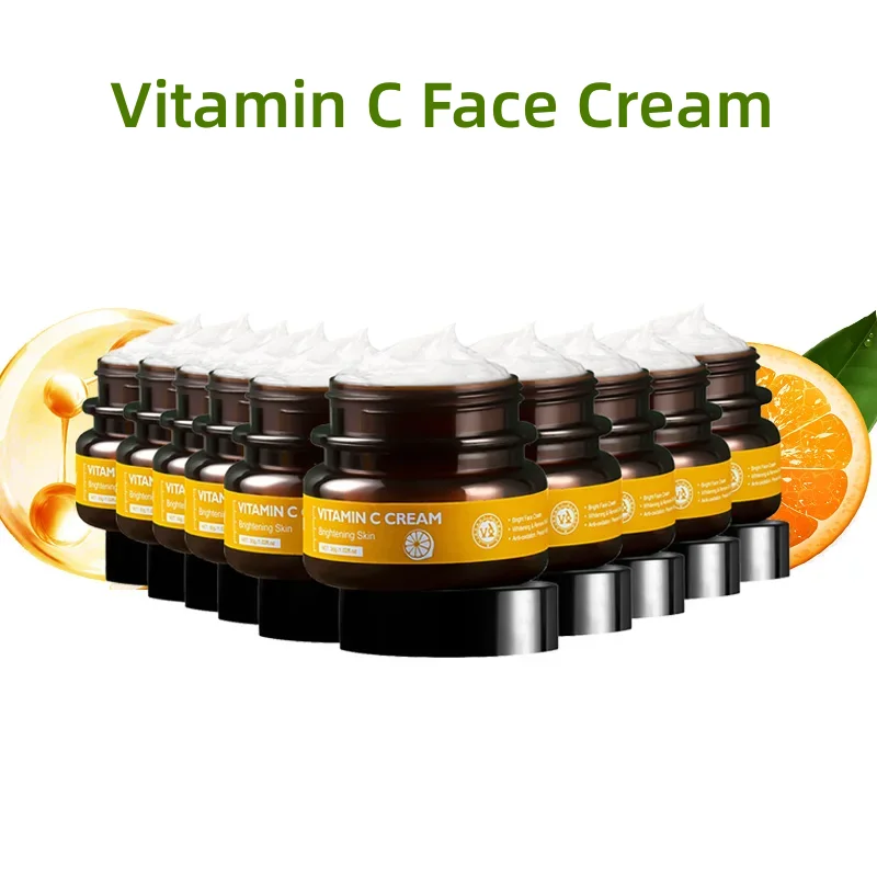 

VIBRANT GLAMOUR Vitamin C Face Cream Brightening Skin Moisturizing Refreshing And Non Greasy 30G 10PCS