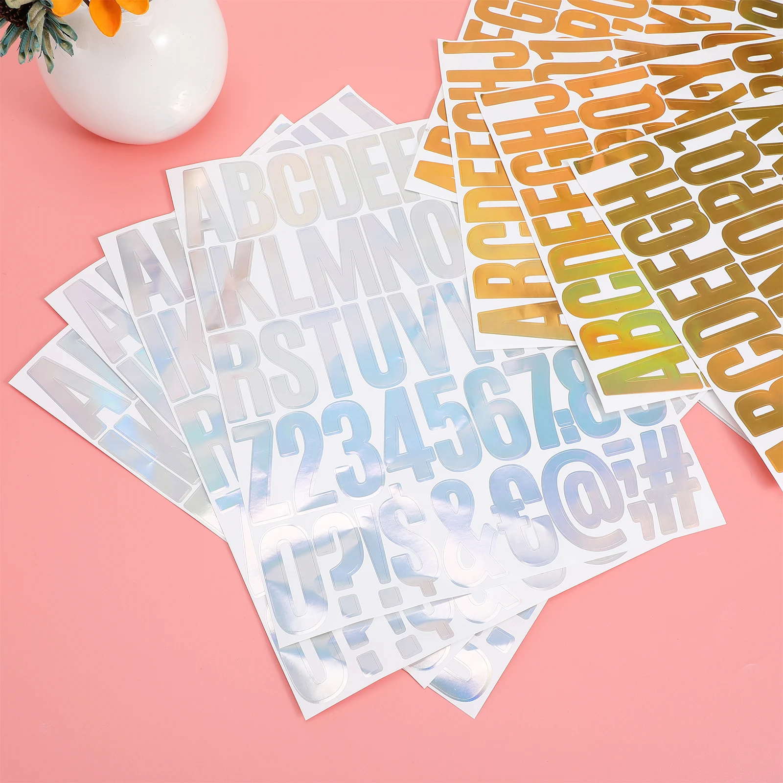 

8 Sheets Peel Stick Letter Stickers Durable Alphabet Decals for Wide Application DIY Crafts Letter Stickers Number Sticker