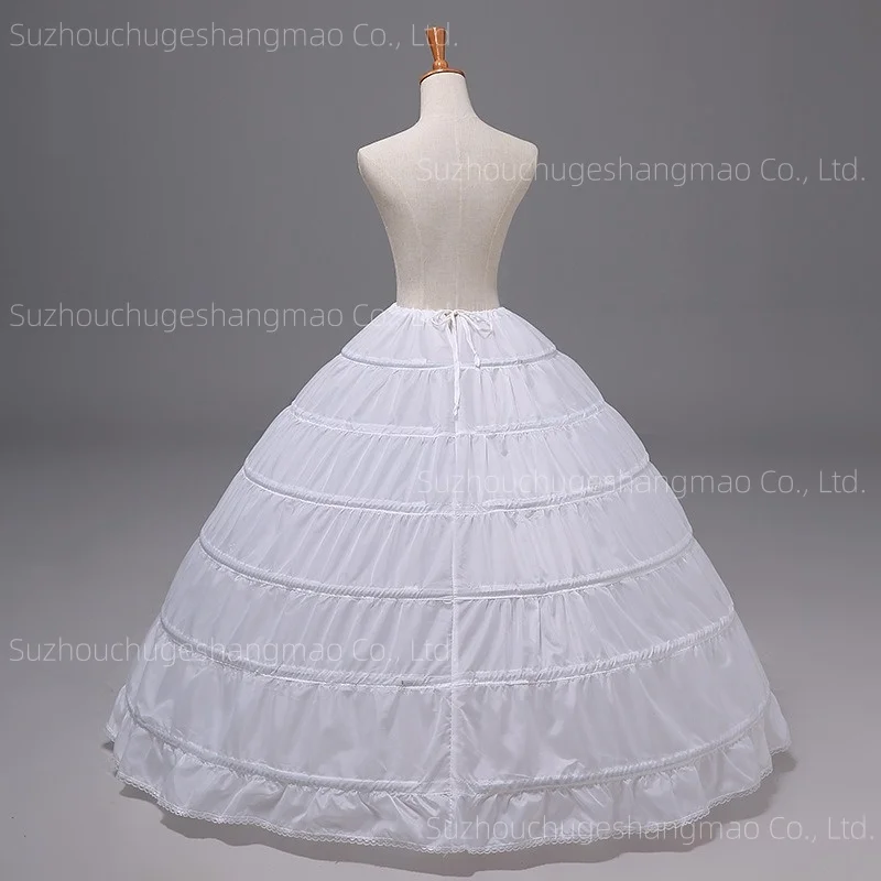 حار بيع 6 الأطواق ثوب نسائي كرينولين زلة تنورة لفستان الزفاف ثوب الزفاف الأبيض في الأوراق المالية #2