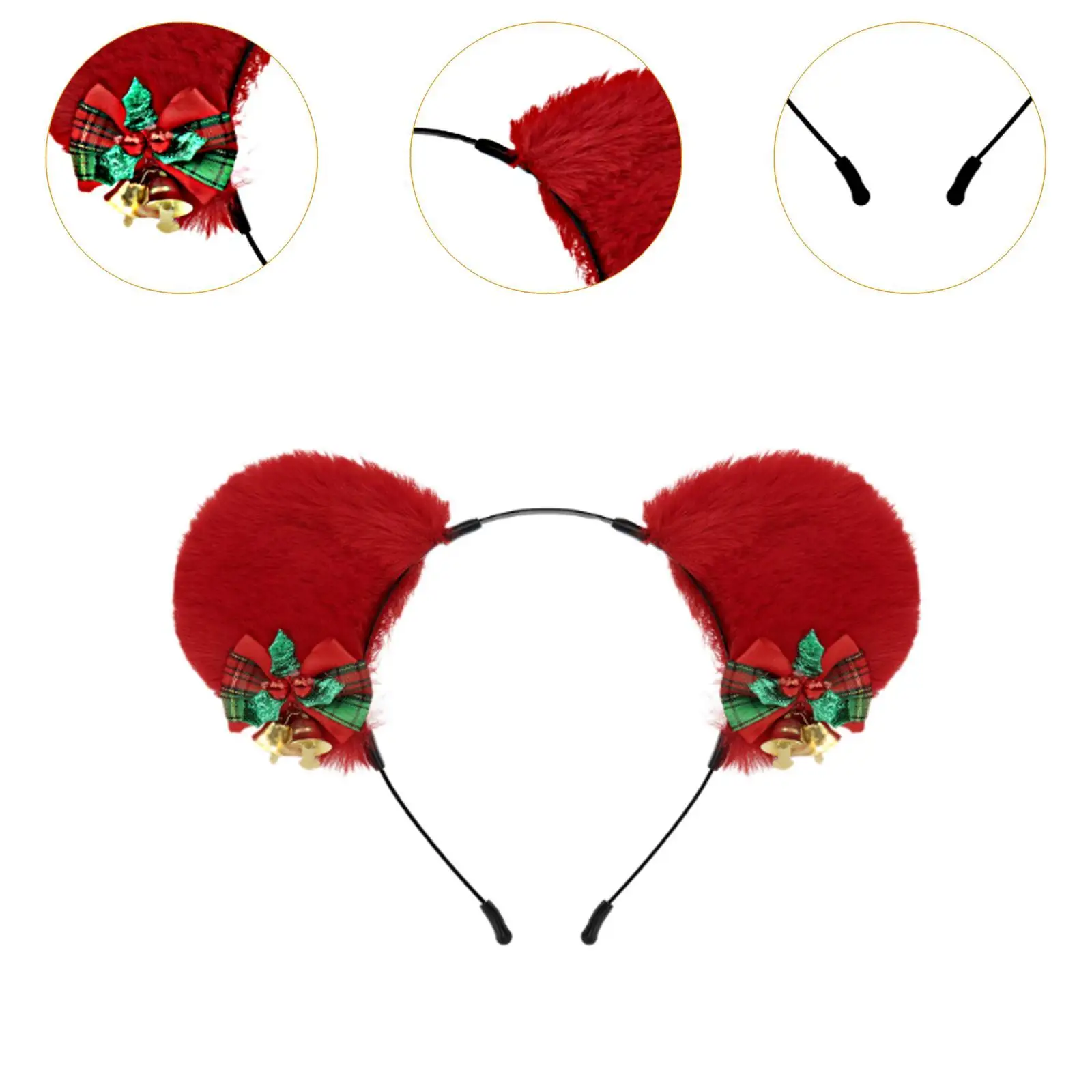 Diadema con orejas de animales navideños, aro para el pelo para juegos de roles, recuerdo de fiesta de vacaciones