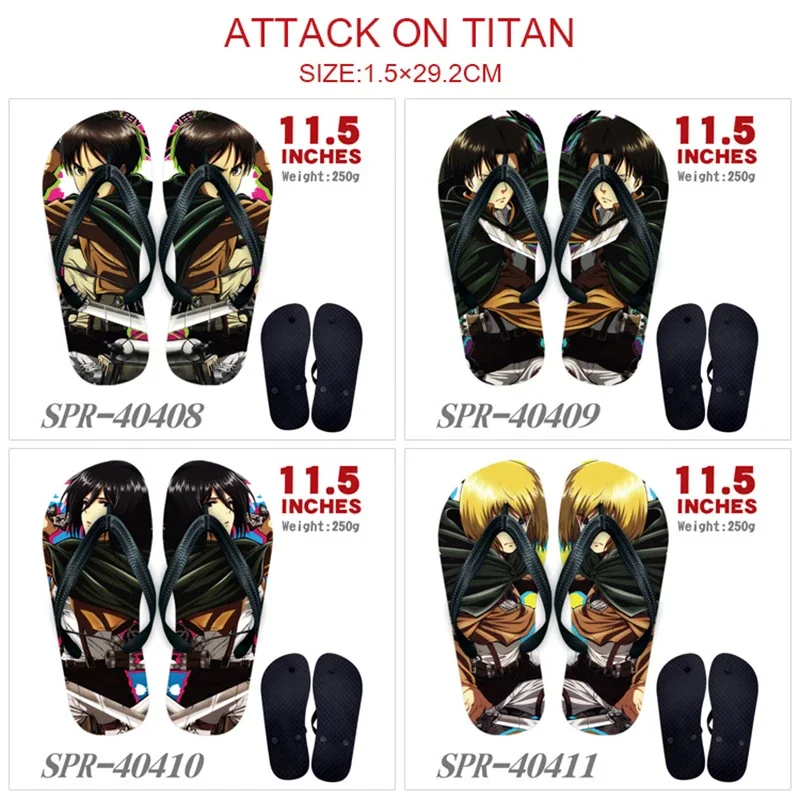 

Animation Attack On Titan Men Women Flip Flops Summer Beach Fashion Casual Outdoor Indoor Anime Style Cool Cosplay Slippers