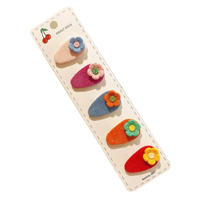 5 Stück/Set Winter 3D Hasen- und Bären-Haarspangen für Frauen und Mädchen, koreanische Mode, Stoff-Schnapp-Clips, BB-Clips, Haarspangen, Accessoires, Geschenk – Detail 4