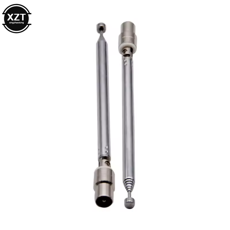 Universal Telescopic Antenna for Electronic Radio DVD Antenna 7 Sections 15dbi DVB-T TV HDTV Antenna IEC Male Connector Aerial