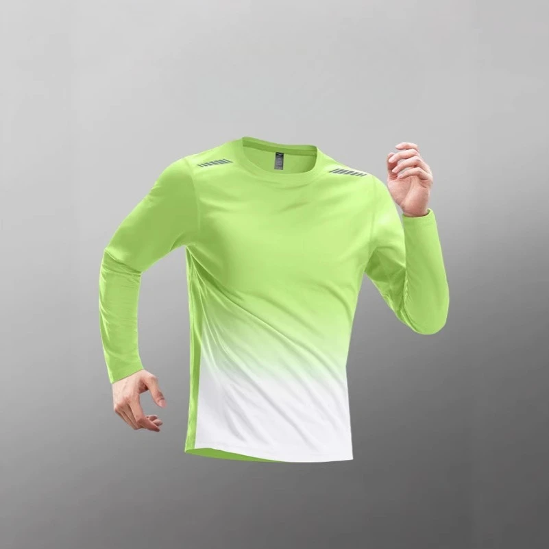 

Мужская быстросохнущая сетчатая футболка с длинным рукавом для бега, походов, тренировок и фитнеса