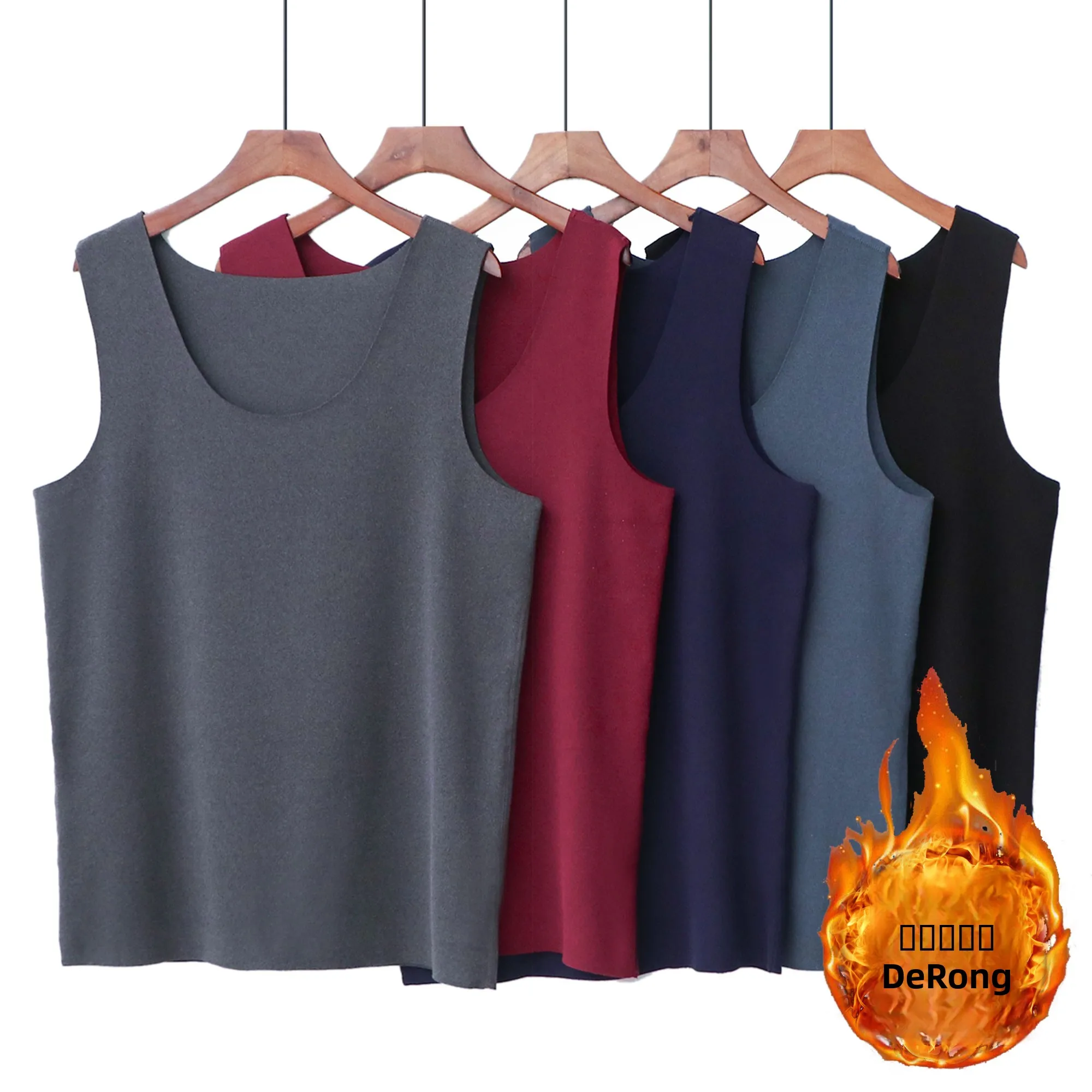 

Men's Thermal Fce Vest Thiened Winter Inner Wear Color Slim Fit Cold Proof Filling Top July Deer Brand Home Clothes