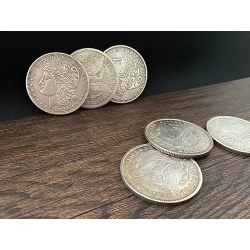 

Morgan Fire Set 2.0 by Oliver Magic Tricks 3 Gimmick Coin Fake Morgan Coin Appearing From Fire Close-up Illusions Mentalism Prop
