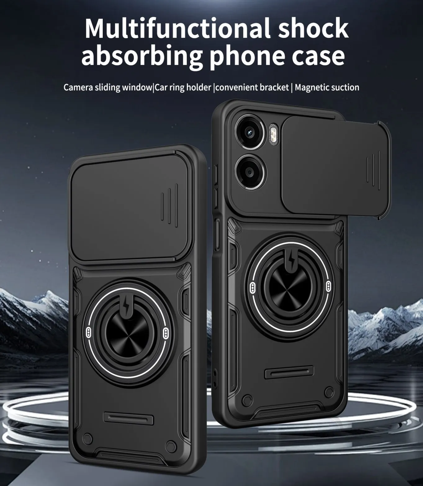 Stoßfeste Schutzhülle für Motorola Edge 70 60 Fusion Pro G86 G56 G06 G85 G15 G05 Kameralinsen-Schutz Magnetischer Ringständer Cover – Detail 1