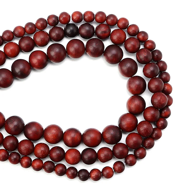 1 Strand Natural Wood Burma Rosewood Beads For Jewelry Making Buddhist Buddha Meditation Wood Prayer Bead DIY Bracelet 6-10mm