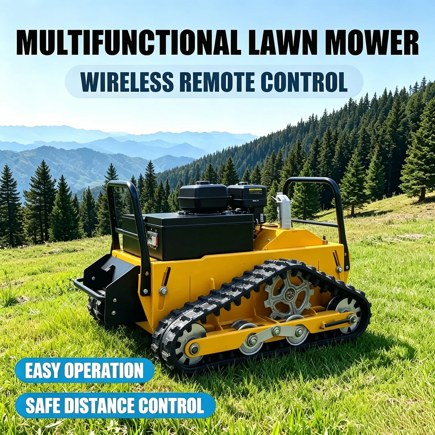 

Customized Chinese made remote-controlled tracked CE certified DIY zero steering garden mowing robot