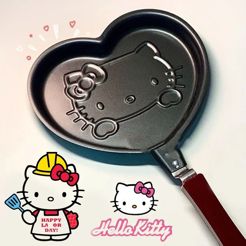 Mini sartén de Hello Kitty para el hogar, sartén antiadherente de dibujos animados, desayuno creativo, saludable, forma de Animal, cocina