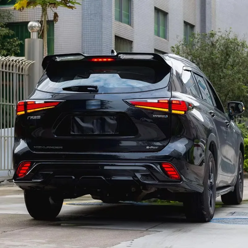 2021-2023 لتويوتا هايلاندر LED أضواء خلفية جديد الأحمر مصابيح خلفية الجمعية DRL بدء الرسوم المتحركة مقاوم للماء 4th الجنرال لمبة خلفية 12 فولت