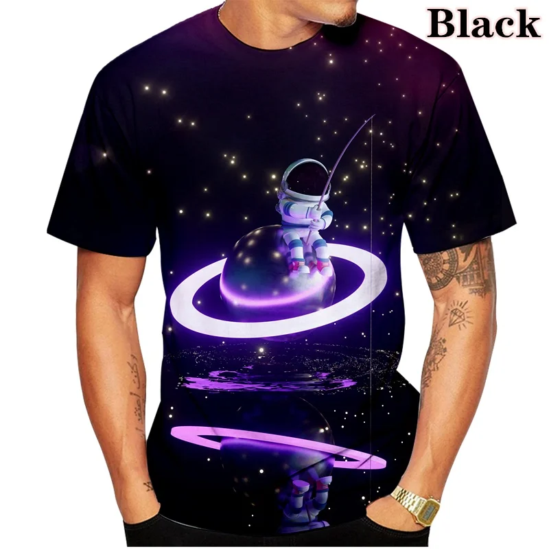Fashion Men 3d Colorful Print Graphic Planet Galaxy T Shirt #3