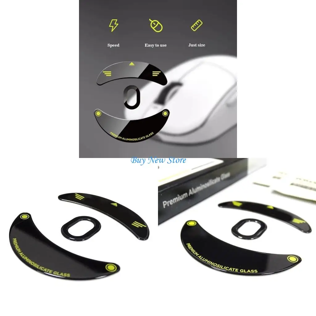 

20ce Mouse Skates Стеклянная накладка с округлыми изогнутыми краями для игр мыши.