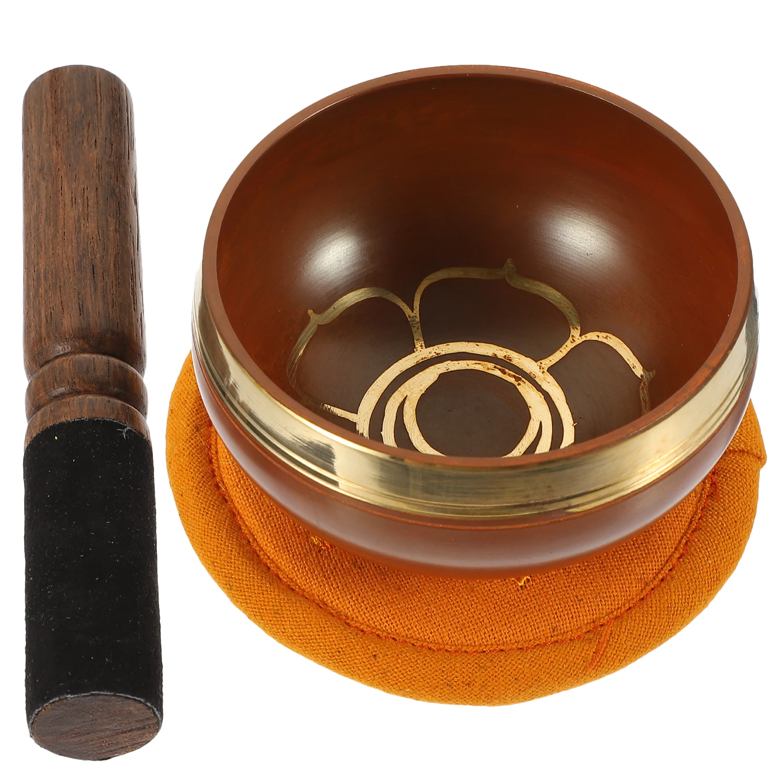 

Copper Sound Bowl Meditation Set Durable Practical Buddhism Accessory Small Size Singing Bowls Decorative Home Decor
