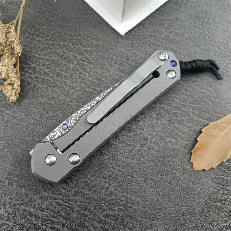 Chris Riff Malaysia Sand Folding Knife Camping Hunting TC4 Titanium Alloy Flat Titanium Handle Rescue Survival EDC Tool Knife