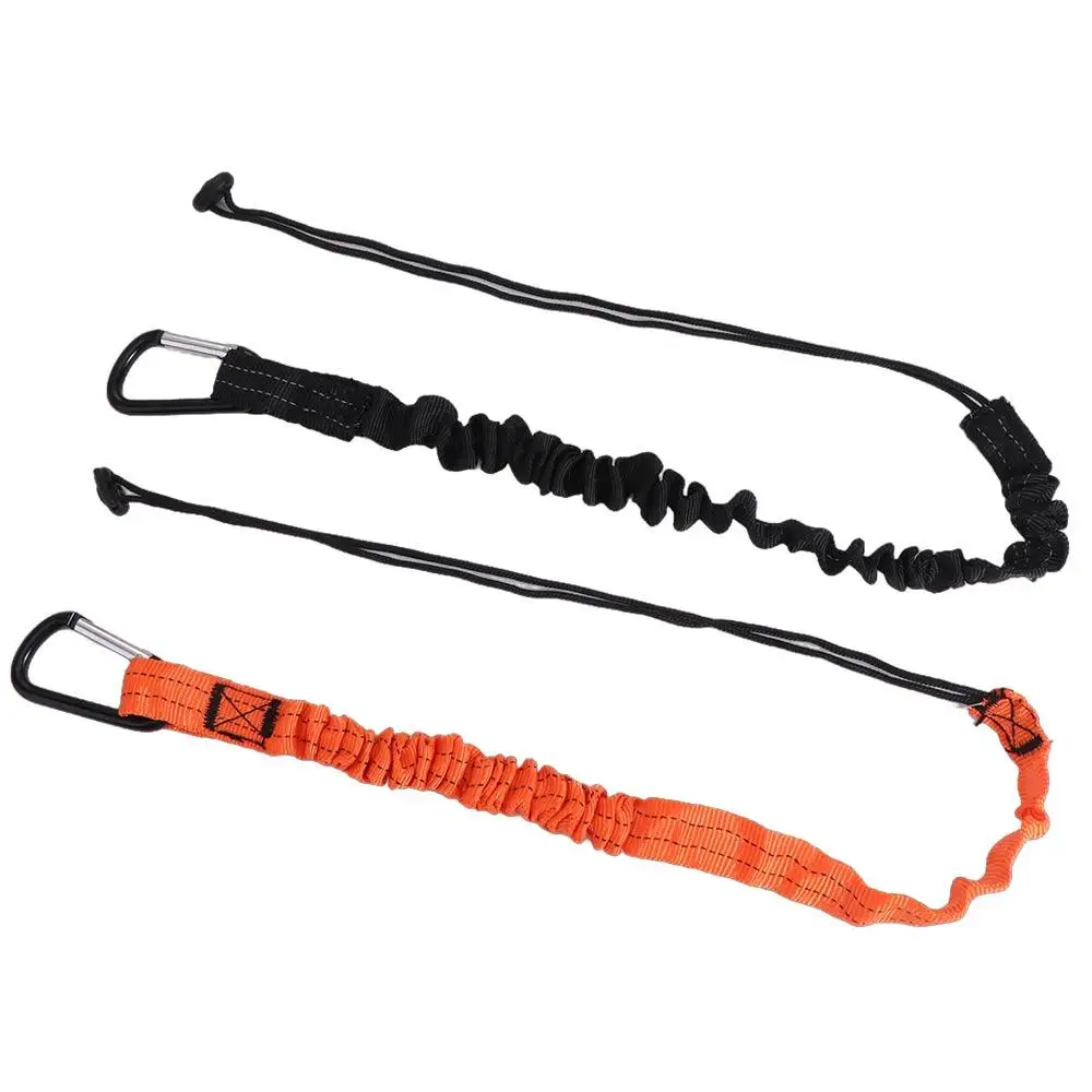 With Carabiner Hook Safety Bungee Tether Climbing Working Telescopic Tool Safety Rope Nylon Anti-Falling Tool Lanyard