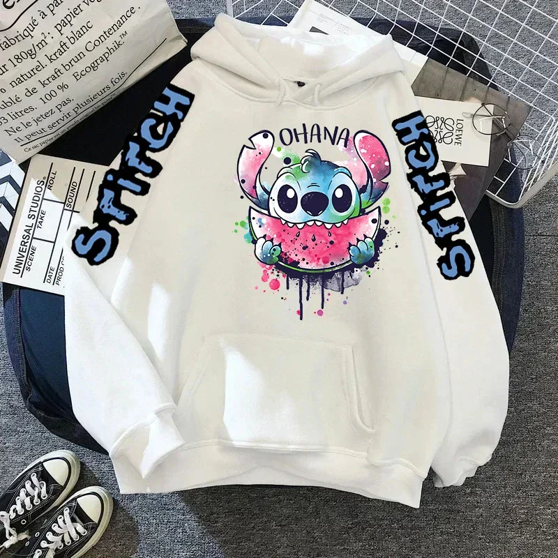 Disney-Sudadera con capucha de Lilo & Stitch para mujer, suéter informal de manga larga con capucha Y2k, ropa Harajuku Y2k, Primavera