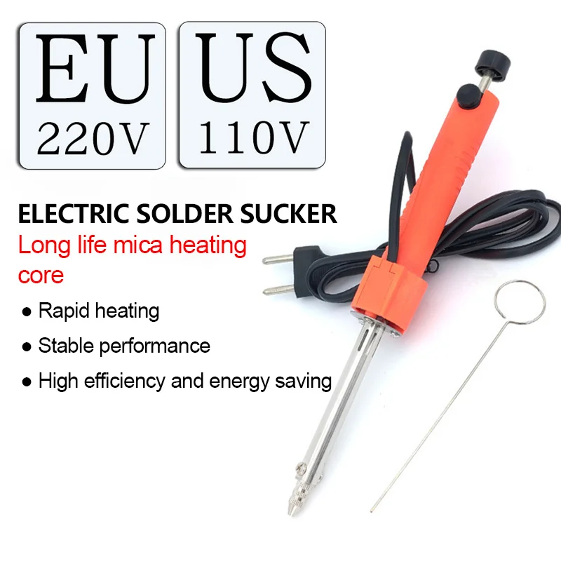 Electric Vacuum Solder Tin Sucker Welding Desoldering Pump/Soldering Iron/Removal Solder Iron Pen for Repair US 110V EU 220V