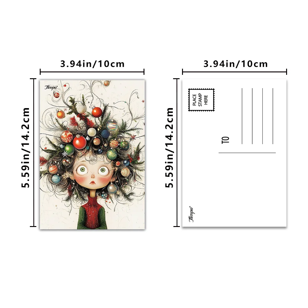 16pcs Creative Decoration Postcards,New Year Gifts, Christmas Gifts,Living Room Decoration,Bedroom Decoration,High-Quality Cards