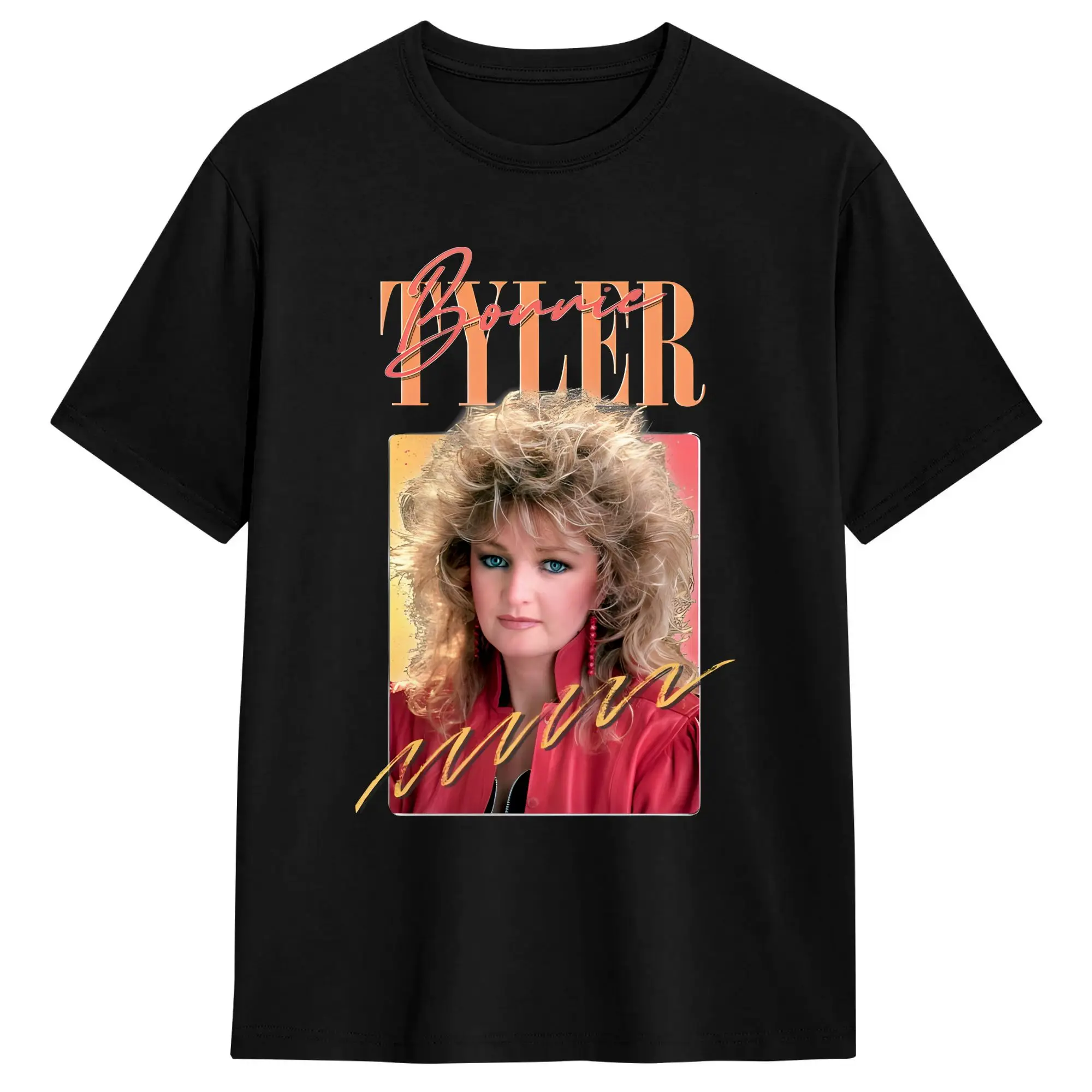 Men Women T Shirt Retro Gradient Bonnie Tyler 80s Big Hair Framed Portrait T-Shirts Trending Summer Tee Shirt Cotton Clothing