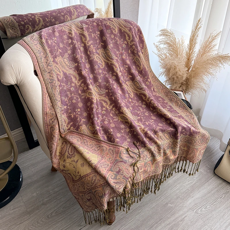 Quaste Decke Design Dicke Pashmina Neue Winter Warme Schal Wrap Paisley Muster Schal Frauen Halstuch Poncho Stolen 2023 – Detail 18