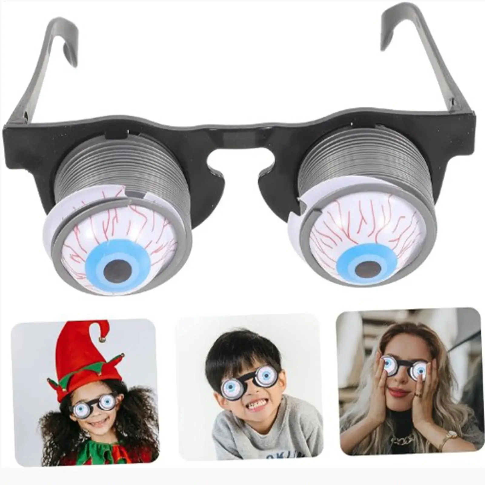 Gafas de ojos emergentes aterradoras, ojos caídos, gafas de primavera, disfraz de mascarada de Halloween, juguete divertido, gafas de broma, accesorios para fotos
