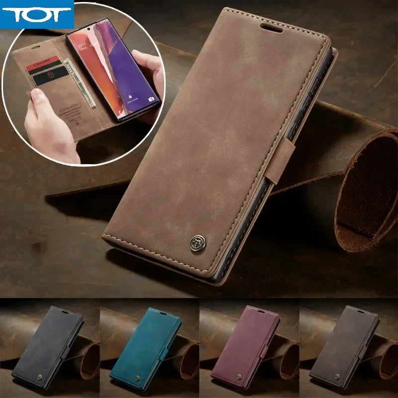 

CaseMe Flip Leather Phone Case for Samsung Note 20 Ultra Note 10 Lite S24 S23 FE S22 Plus Wallet Card Cover for Galaxy A81 Coque