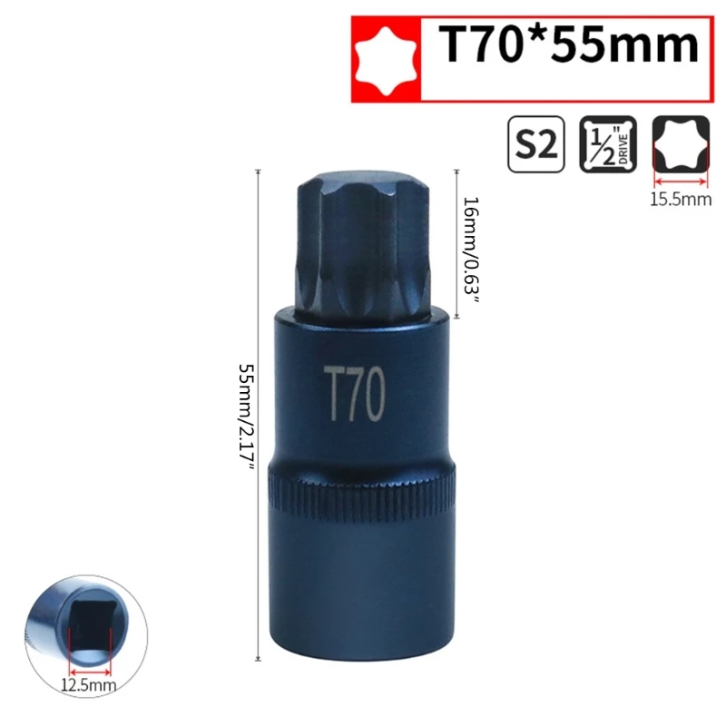トルクスドライバービットツール ソケットビットアダプタ T30 T40 T45 T50 T55 T60 T70 インチアダプタハンドツールドロップシッピング