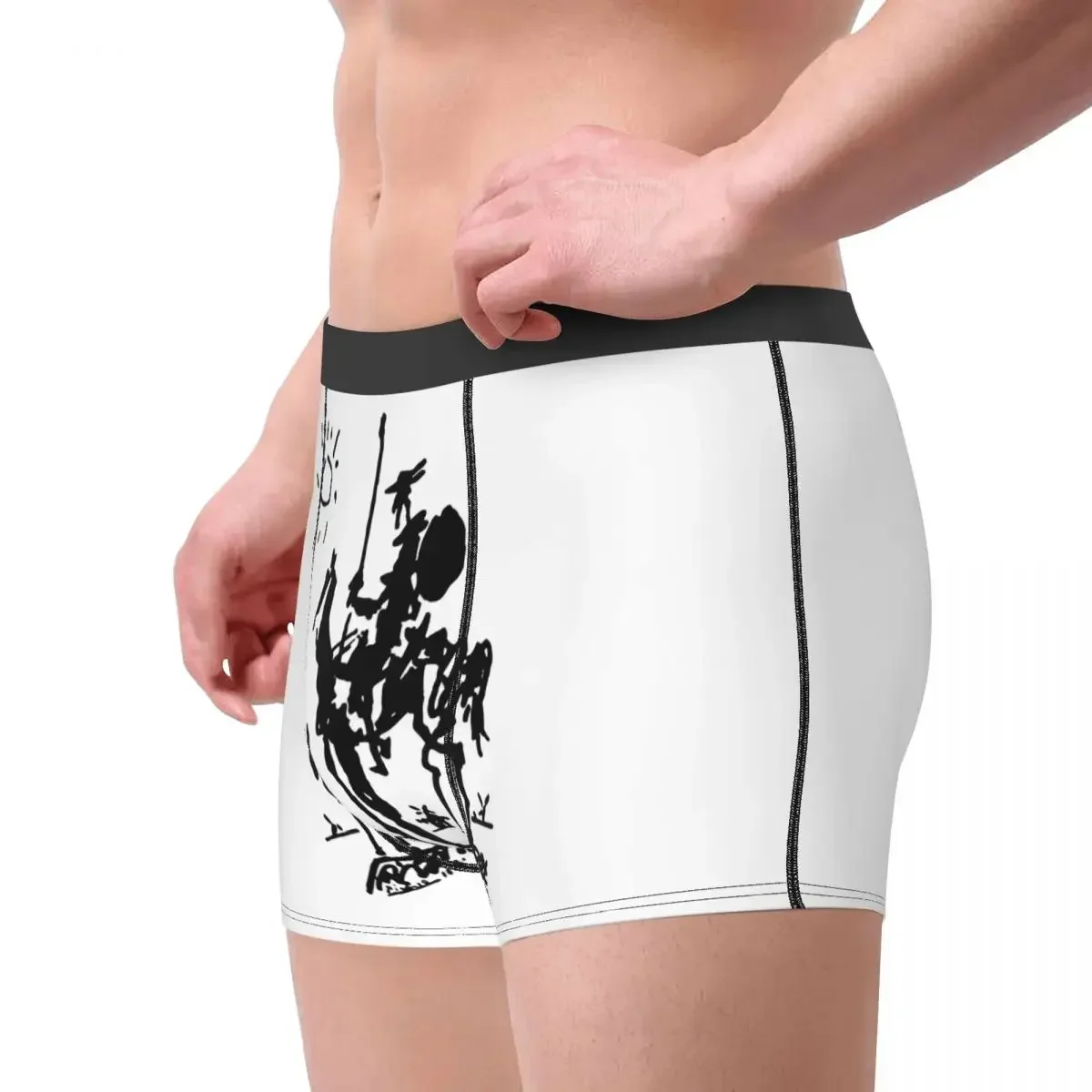 Men Boxer Briefs Shorts Panties Picasso Art Painting Breathbable Underwear Don Quixote knight Homme Funny S-XXL Underpants