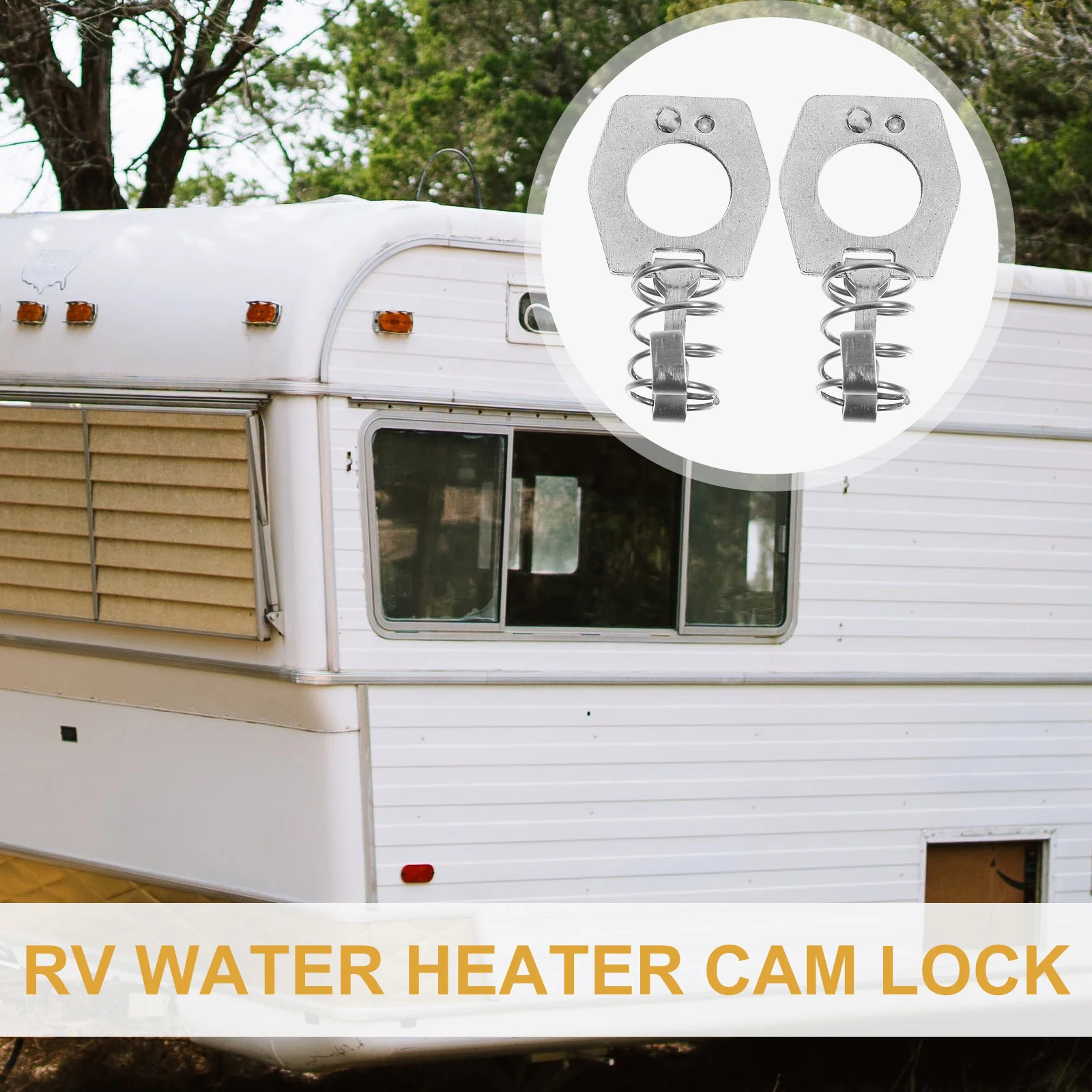 2개입 RV 워터 히터 캠 잠금장치 스테인리스 스틸 캠퍼 도어 래치 컴팩트 디자인 내구성 있는 패스너 RV 워터 히터 도어 래치