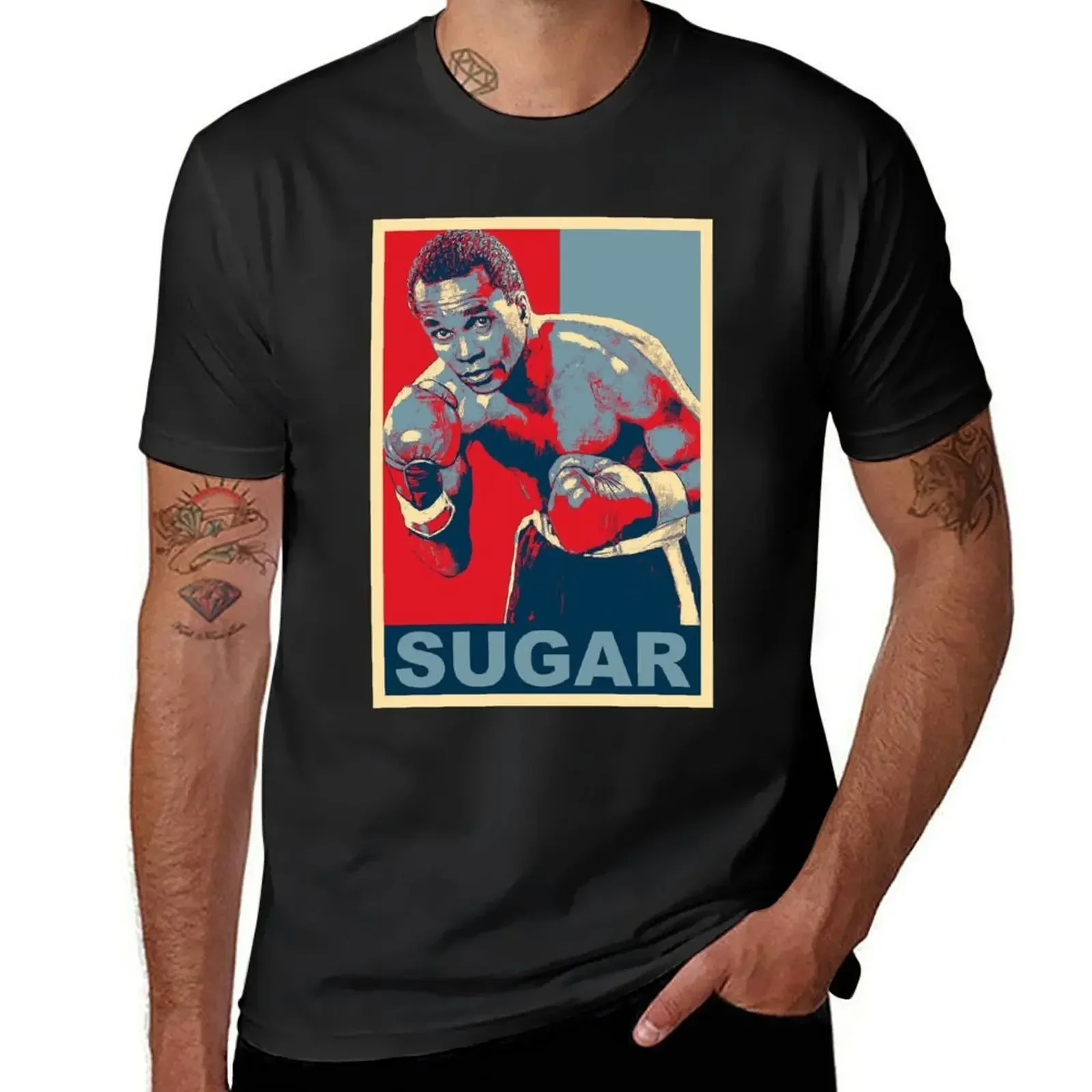 

Sugar Ray Leonard T-Shirt boys whites Short sleeve tee blanks plain black t shirts men