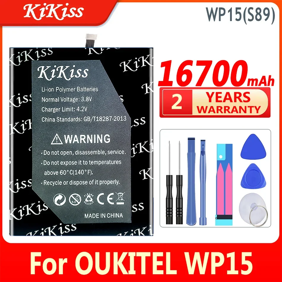 

16700mAh KiKiss WP15 High Capacity Battery Backup Replacement For Oukitel S89 Smart Phone