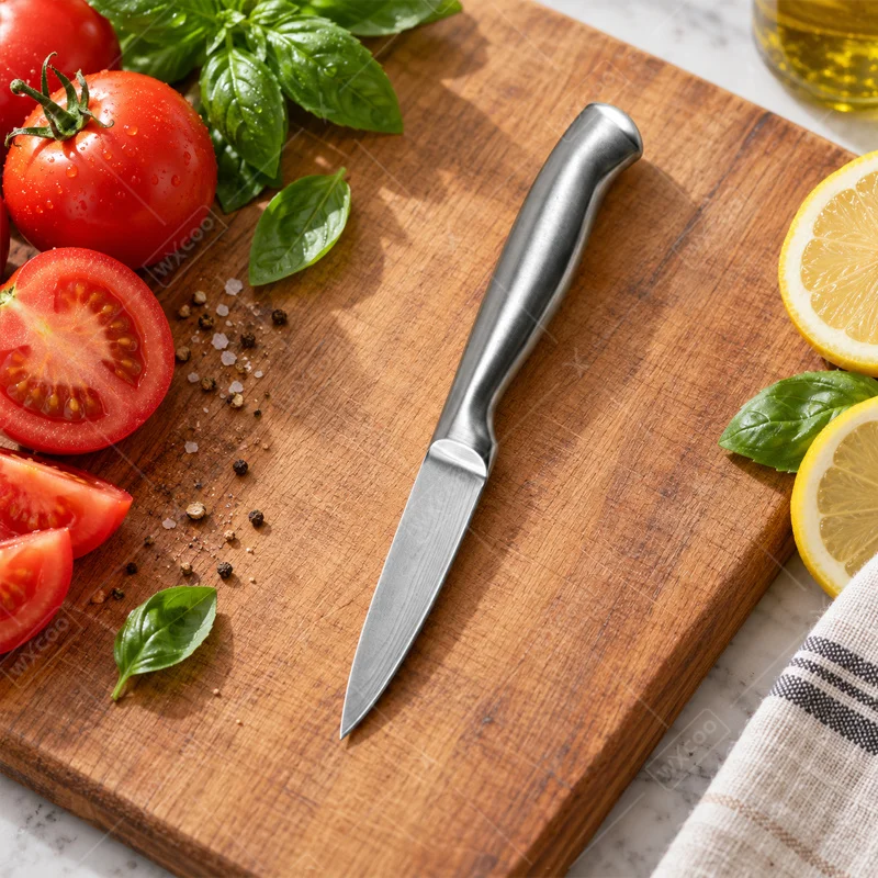 3.5INCH Fruit Knife Full Stainless Steel Damascus Laser Pattern Kitchen Knife Chef Fruit Paring Utility Knife Kitchen Supplies